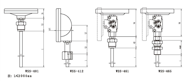 WSS工業雙金屬溫度計（通用型螺紋式）_http://www.aukj.cn_雙金屬溫度計_第3張