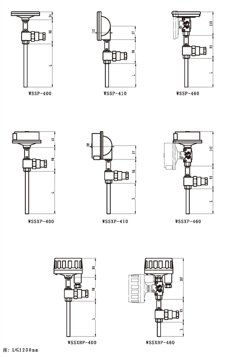 WSSX工業雙金屬溫度計（一體化型無固定裝置）_http://www.aukj.cn_雙金屬溫度計_第3張